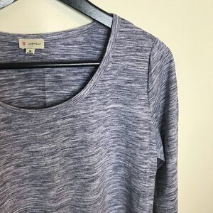 Cremieux Sz M heather scoop neck shirt hem detail